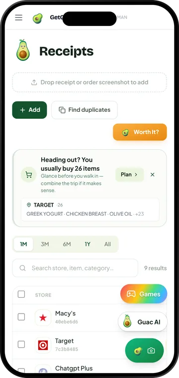 The GetGuac mobile app