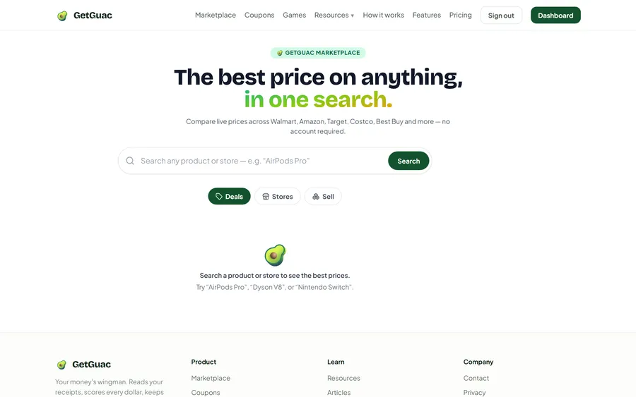 Marketplace — deals for everyone on GetGuac web