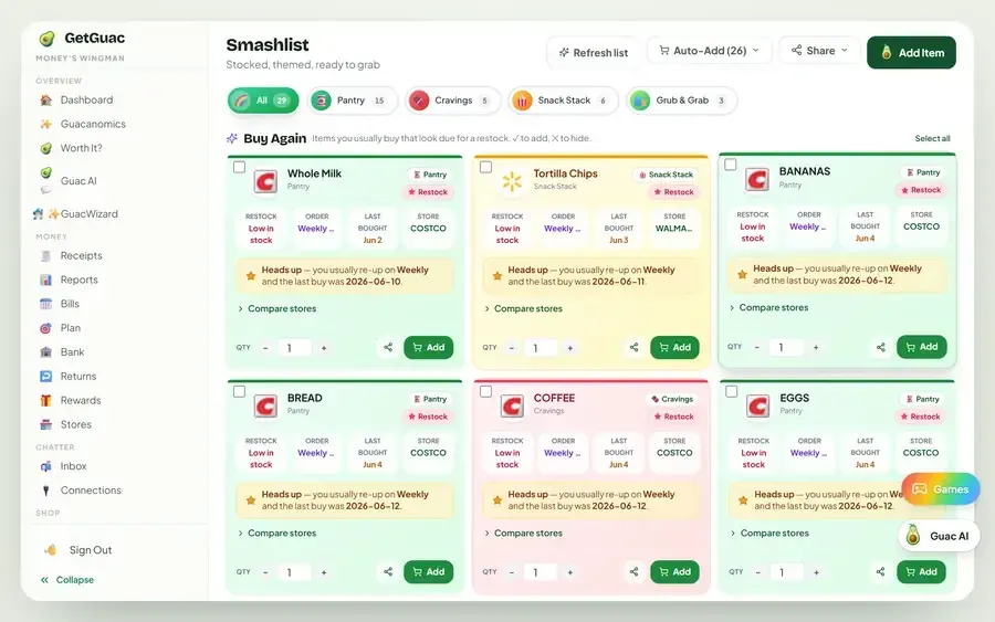 Smashlist — your list writes itself on GetGuac web