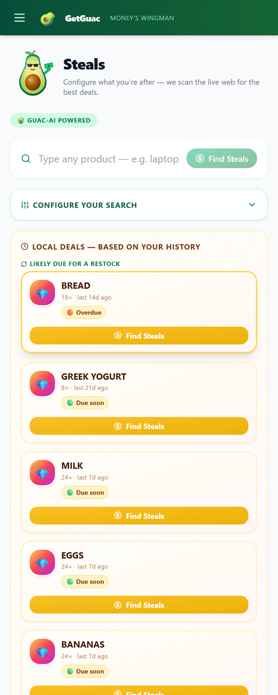 Steals — pay less for what you rebuy
